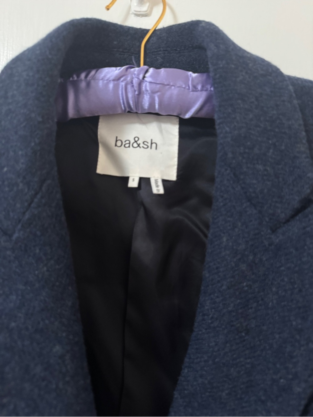 ba&sh Navy Wool-Blend Single-Button Blazer - Picture 2 of 5